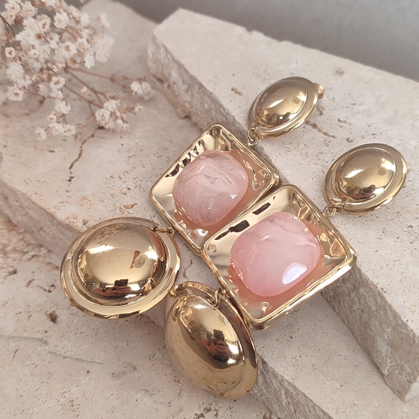 Boucles Hélèna beige ou rose
