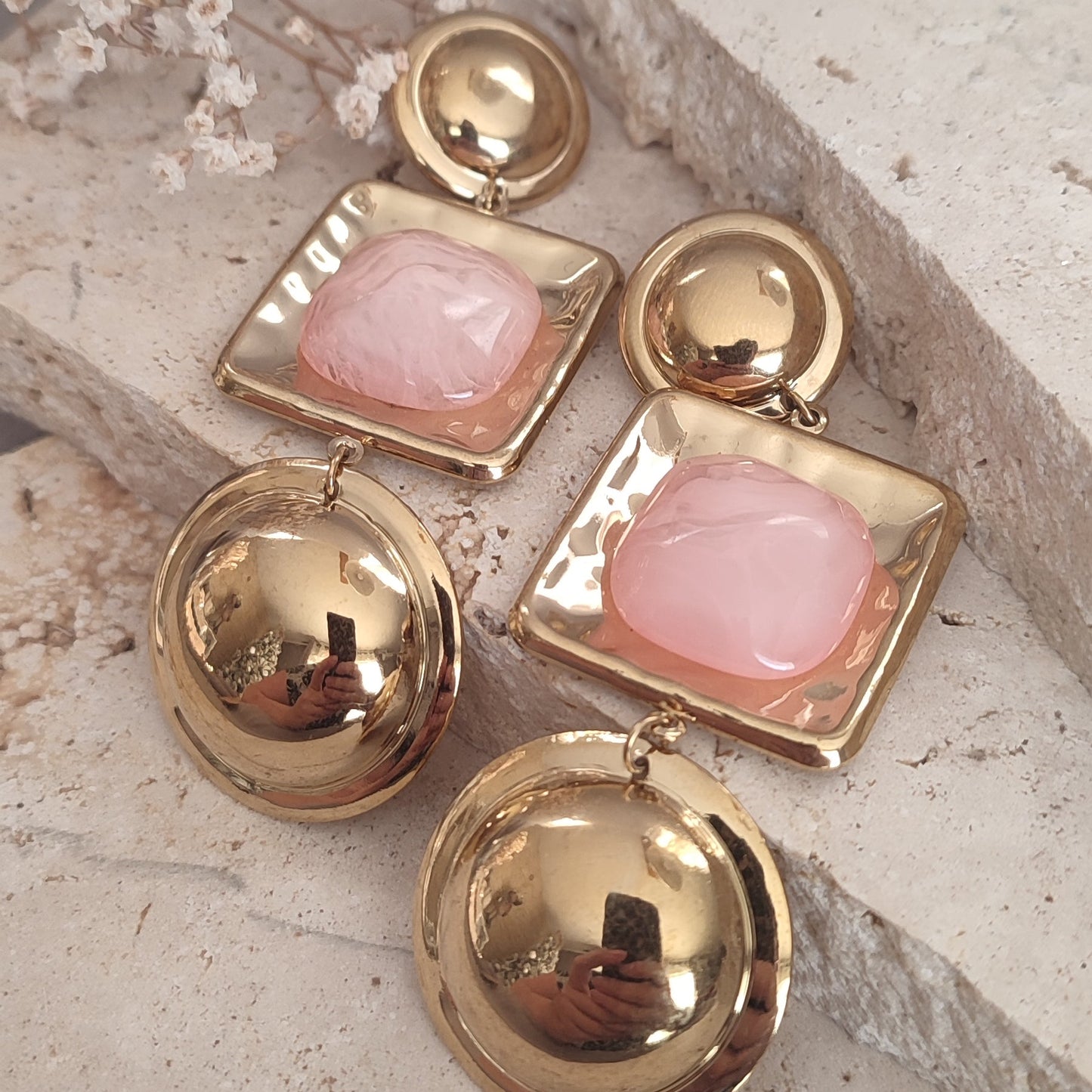 Boucles Hélèna beige ou rose