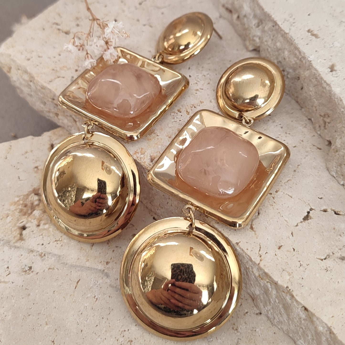 Boucles Hélèna beige ou rose