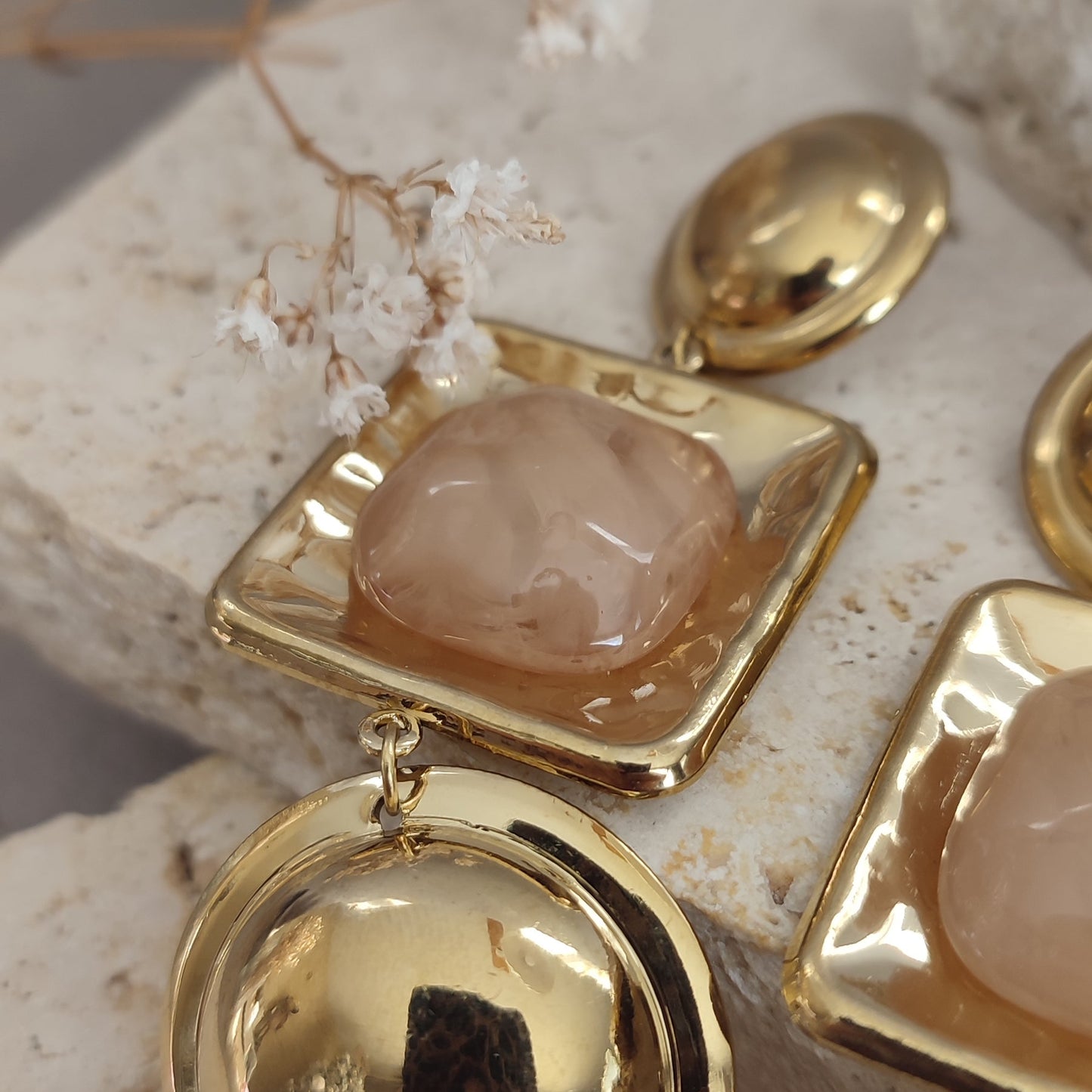 Boucles Hélèna beige ou rose
