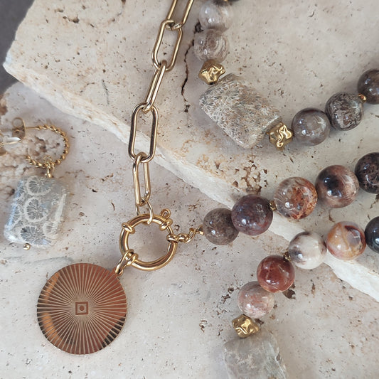 Collier bi matière Anne ; création