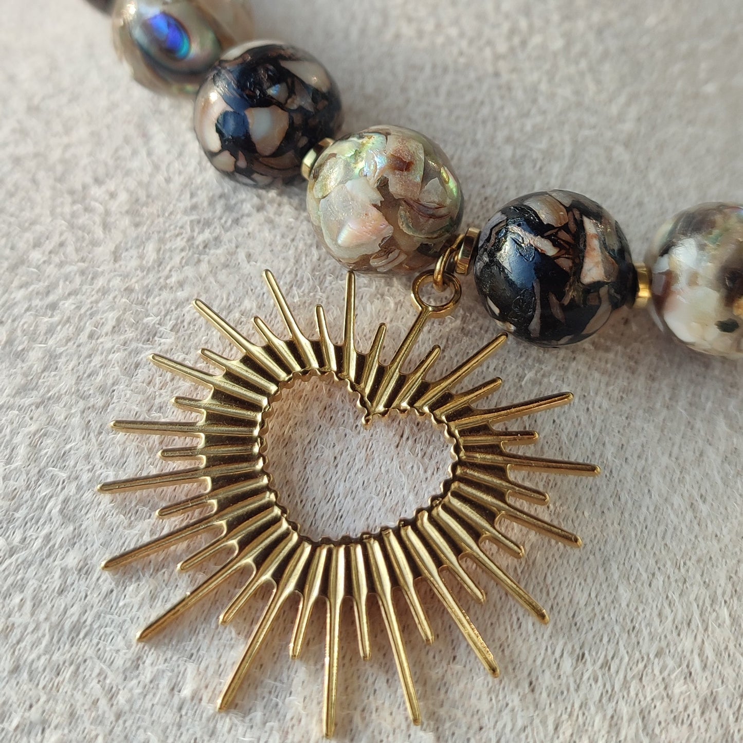 Collier sun heart ; création