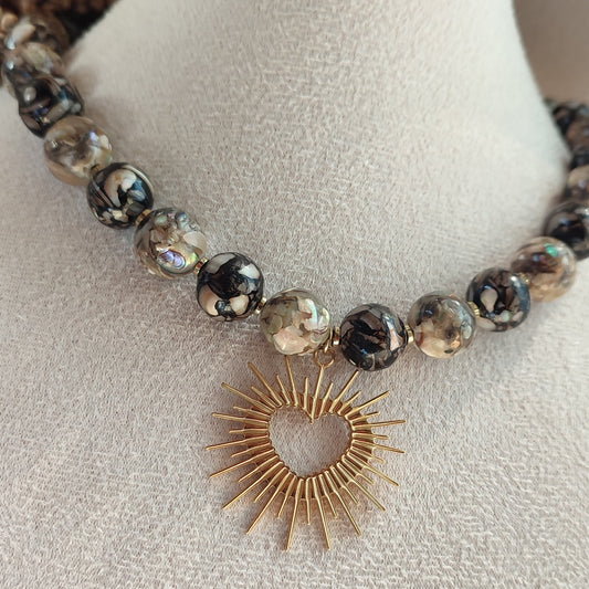 Collier sun heart ; création