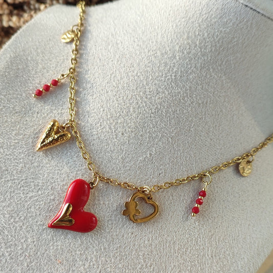 Collier Triple love ; création