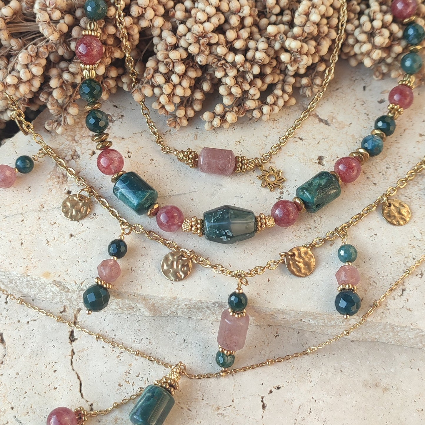 Collier pampilles Elysa ; création