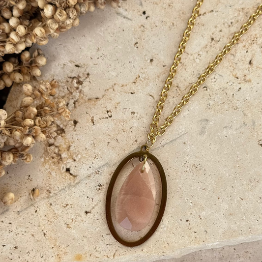Collier Luna goutte ; création