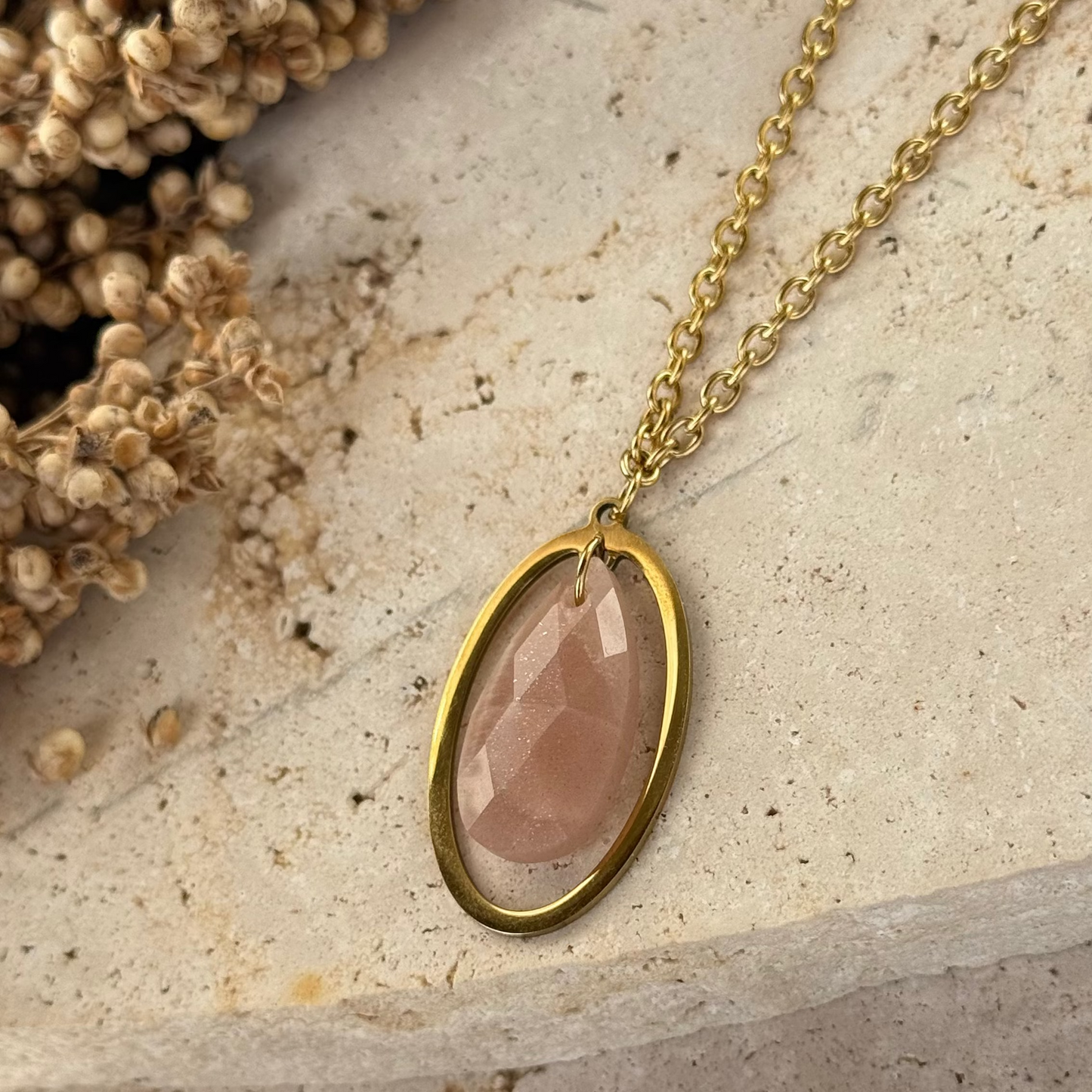 Collier Luna goutte ; création
