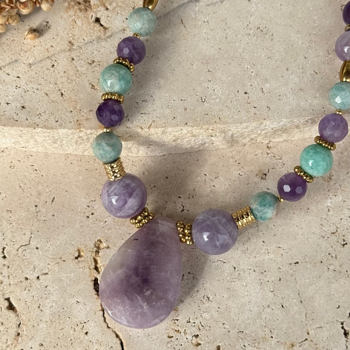 Collier Bahia goutte ; création