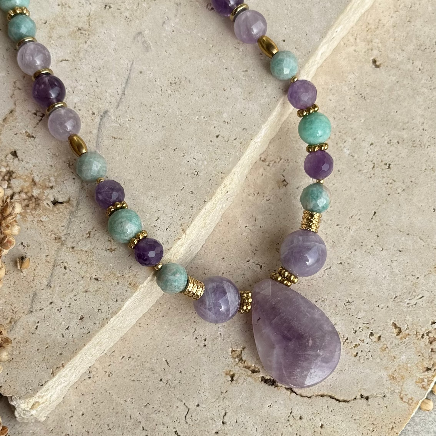 Collier Bahia goutte ; création