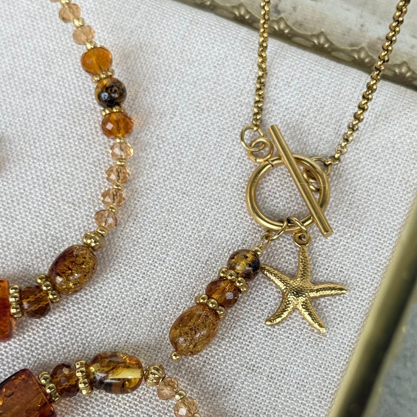 Collier Ambrine étoile de mer; création