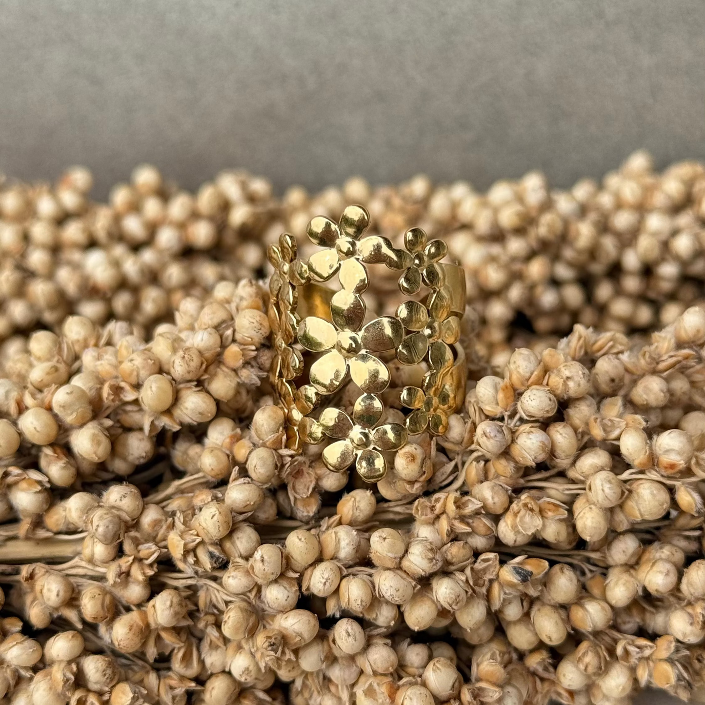 Bague multi fleurs