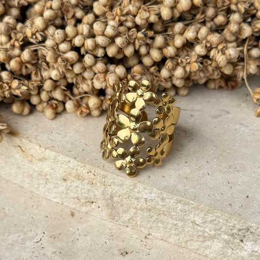 Bague multi fleurs