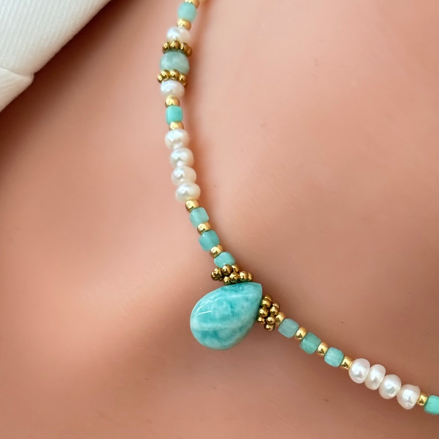 Collier Murmure d'opale ; création