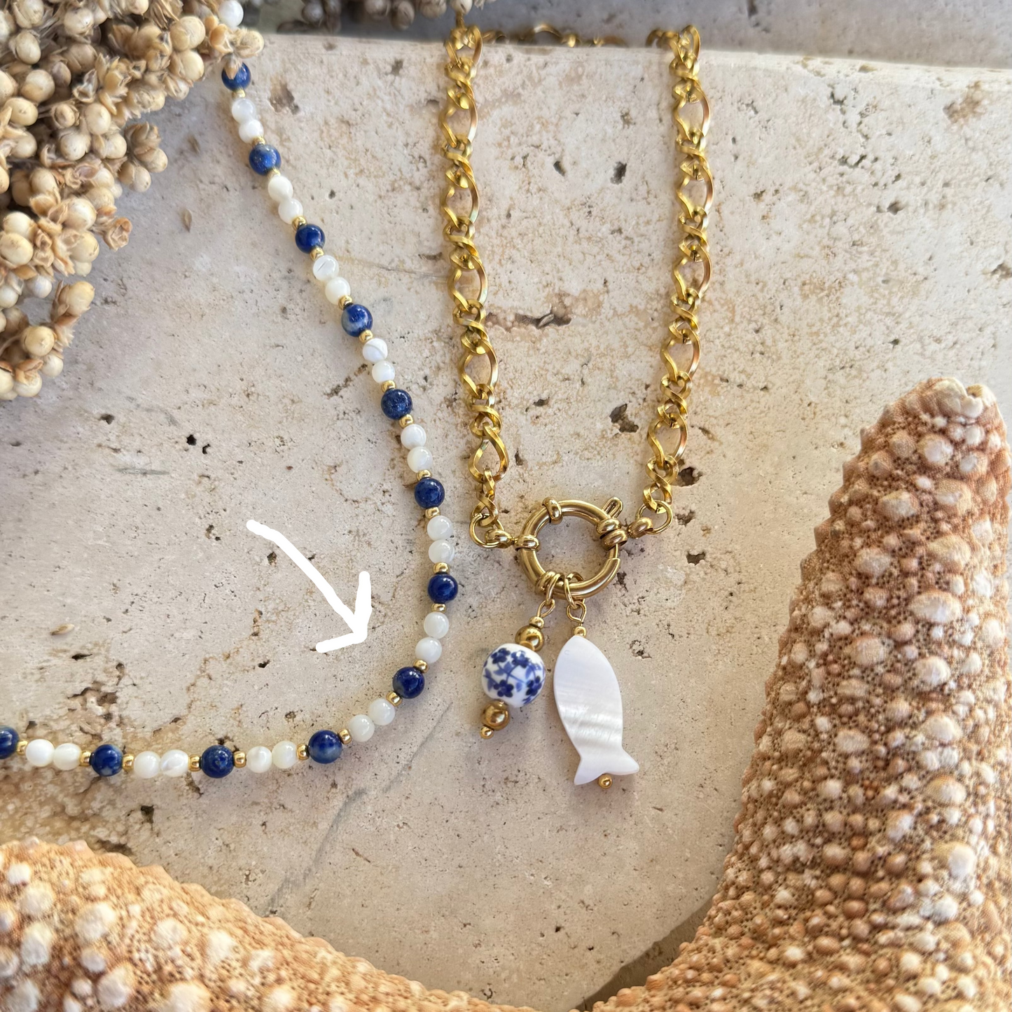 Chaines de cheville ou Bracelet Paros ; création