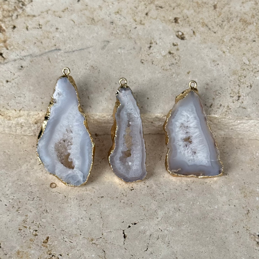Pendentif agate avec druse