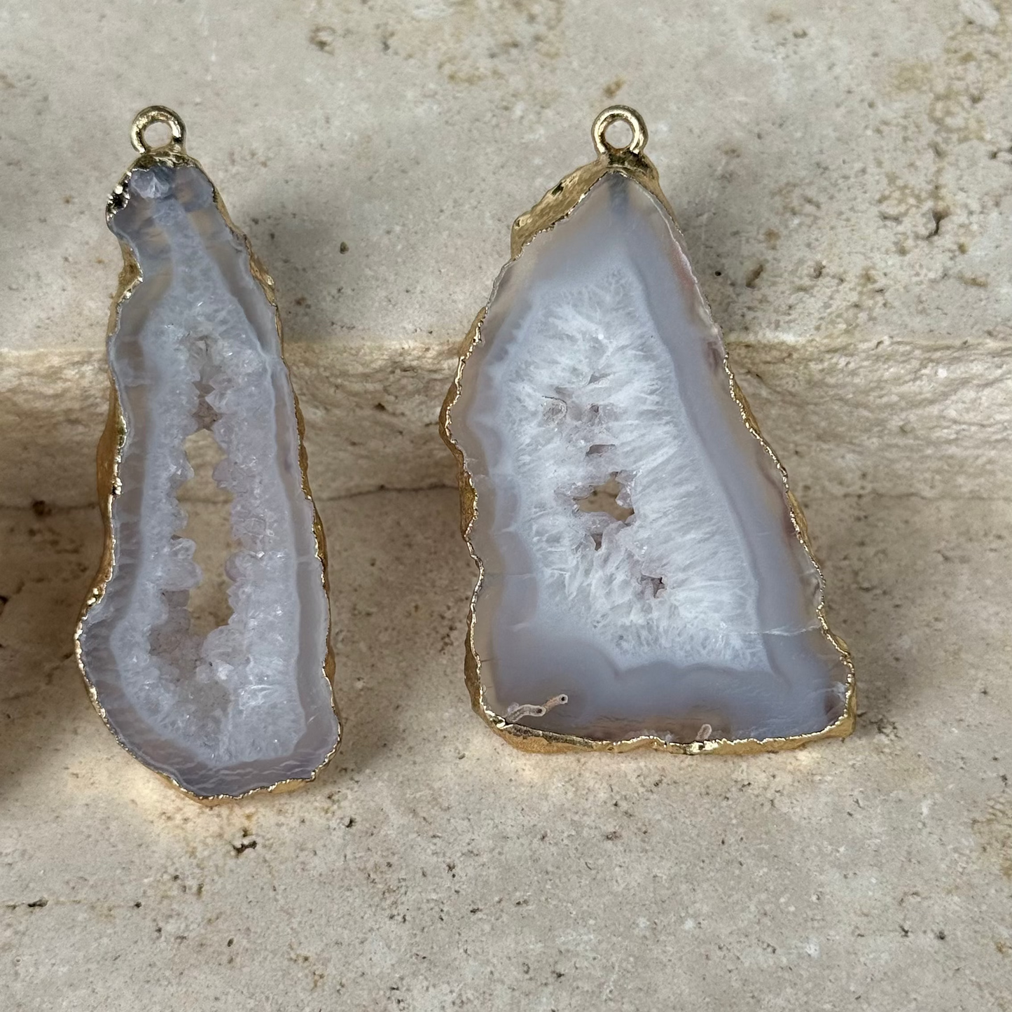 Pendentif agate avec druse