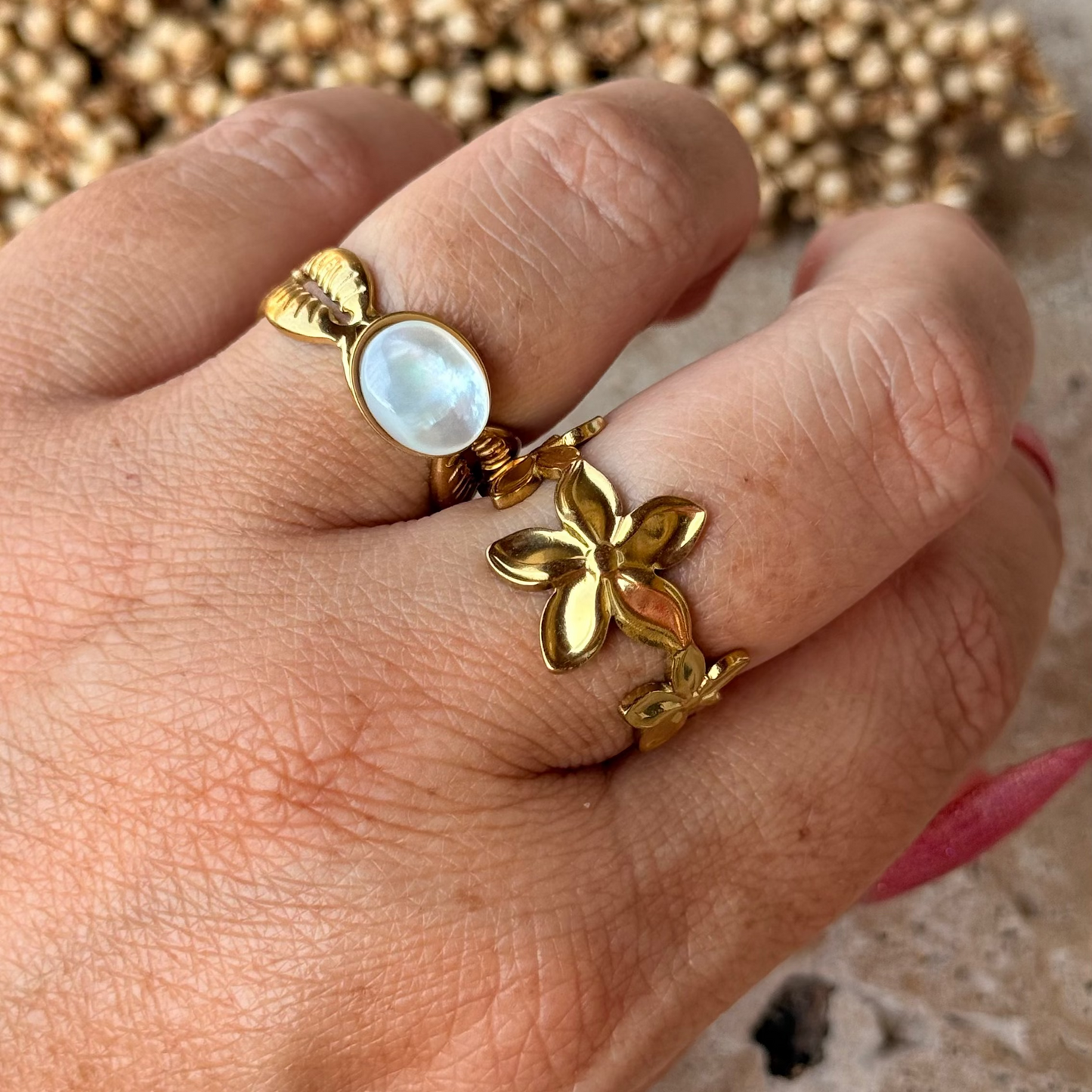 Bague cauri nacré