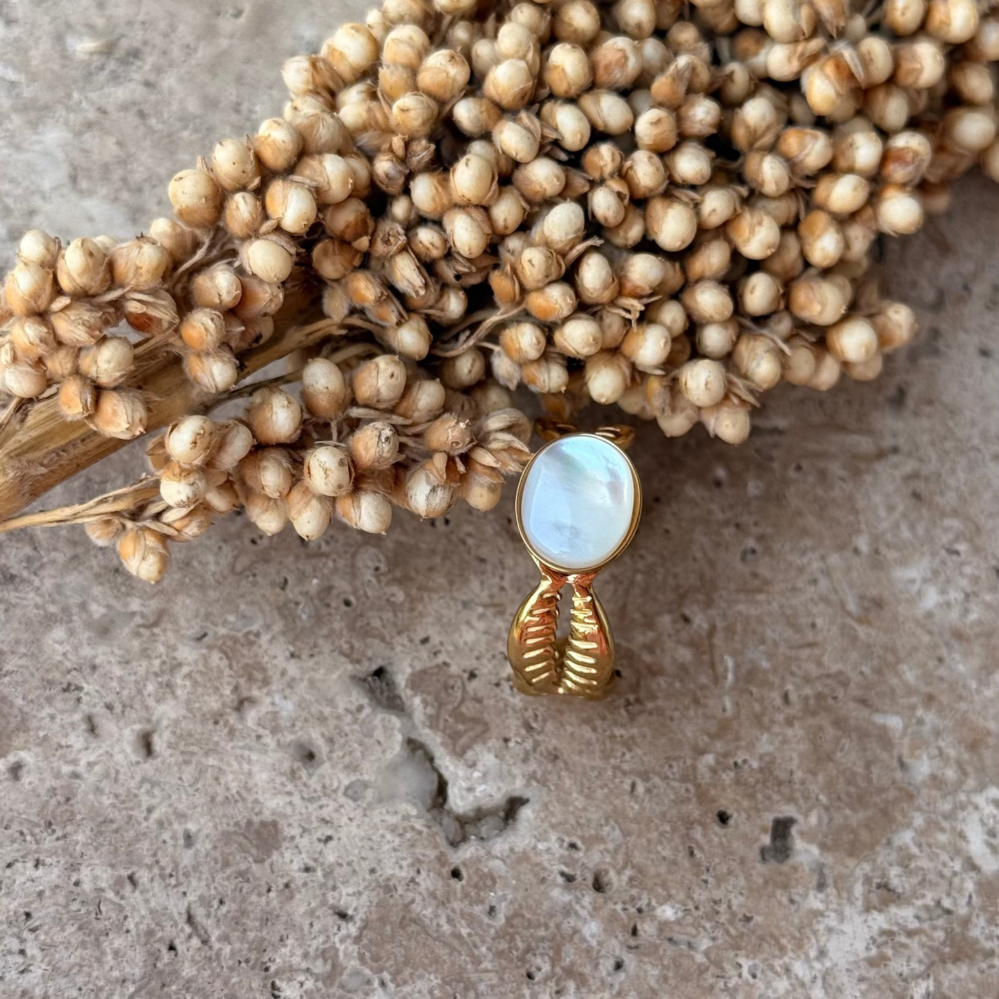 Bague cauri nacré