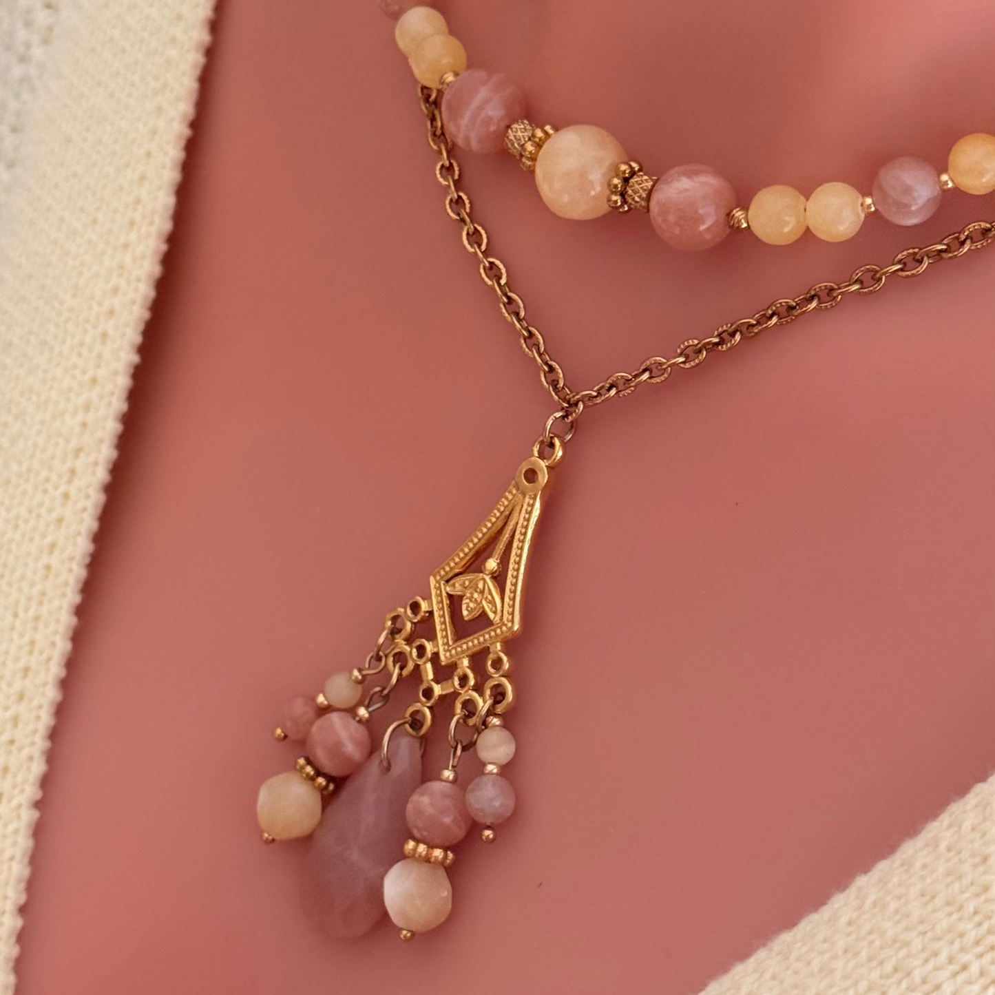 Collier long  Soraya bohème ; création