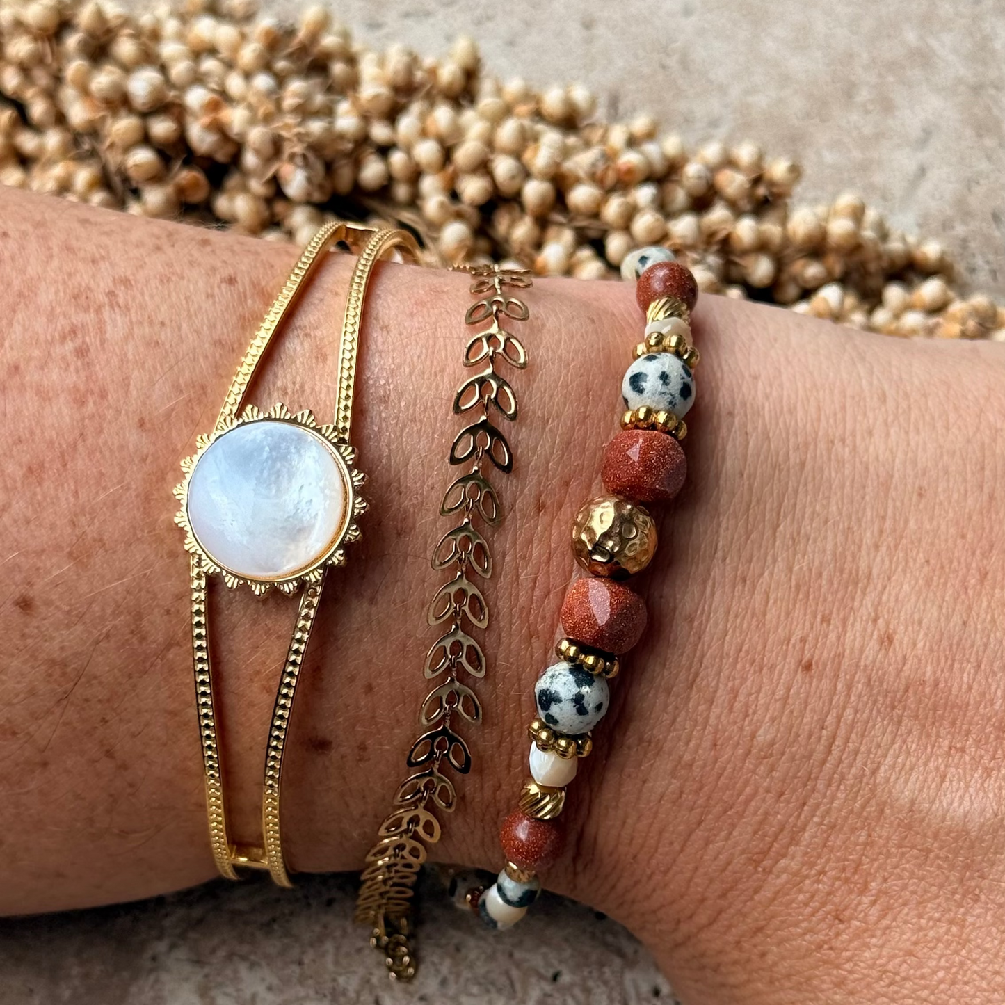 Bracelet Feuille création