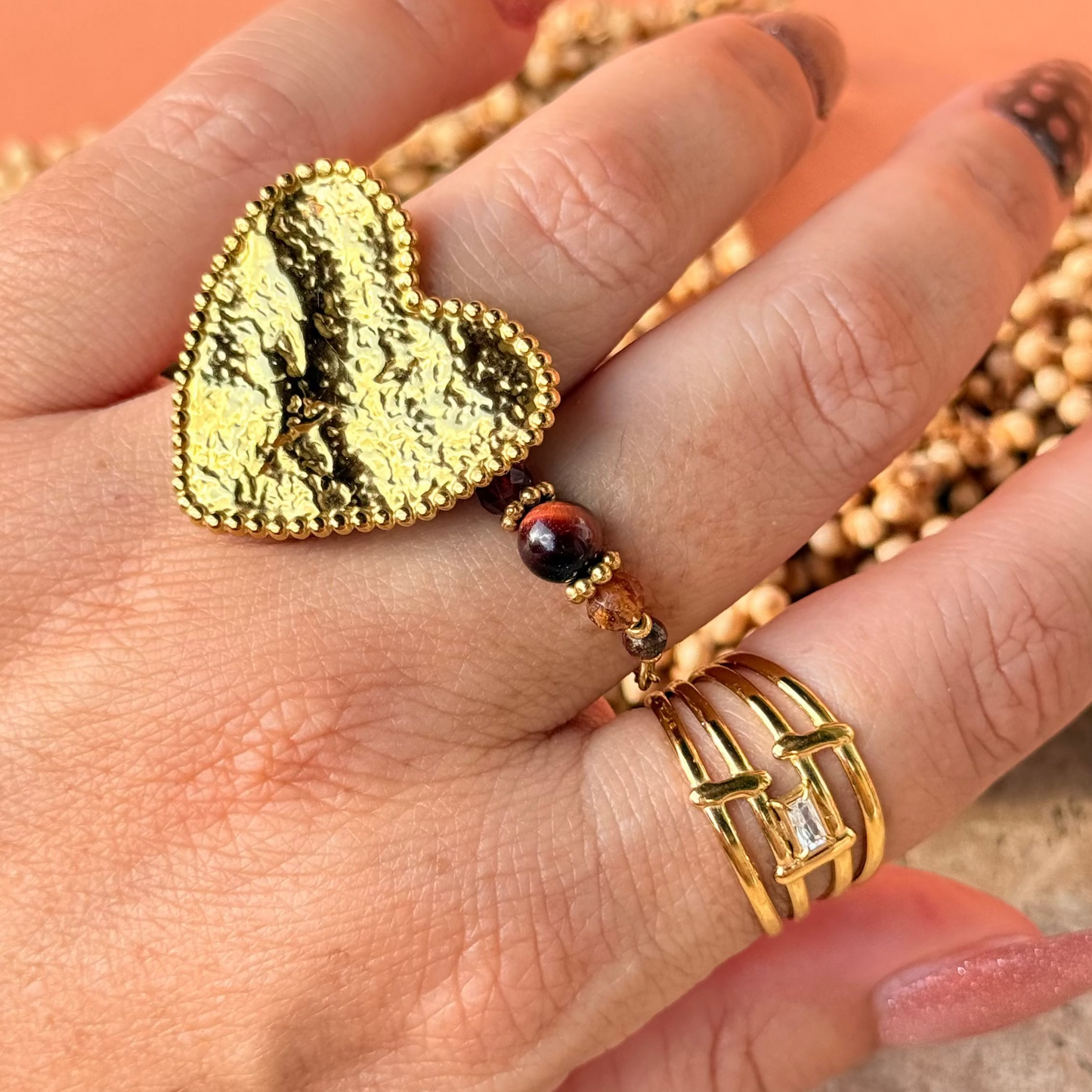 Bague Love martelée