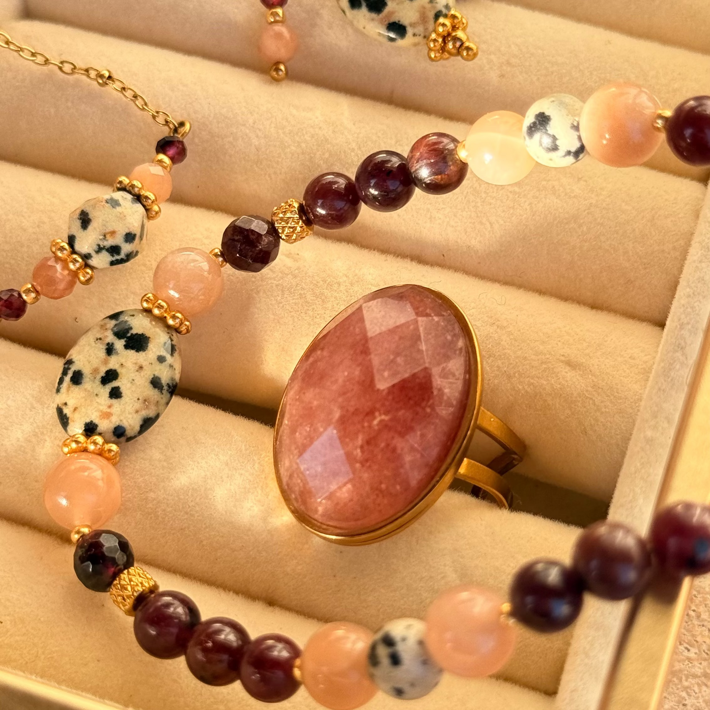 Bague Majestic Quartz Fraise ; création
